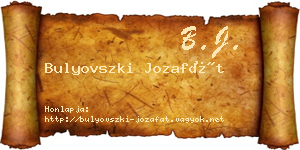Bulyovszki Jozafát névjegykártya